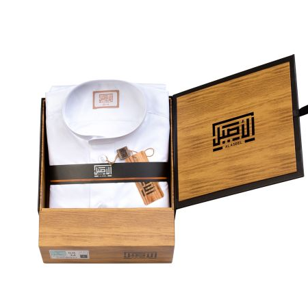 ثوب الأصيل شبابي ابيض/ازرار 